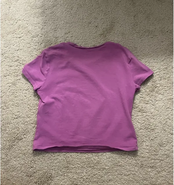 Abercrombie & Fitch Magenta Essentials Baby Tee - Image 3