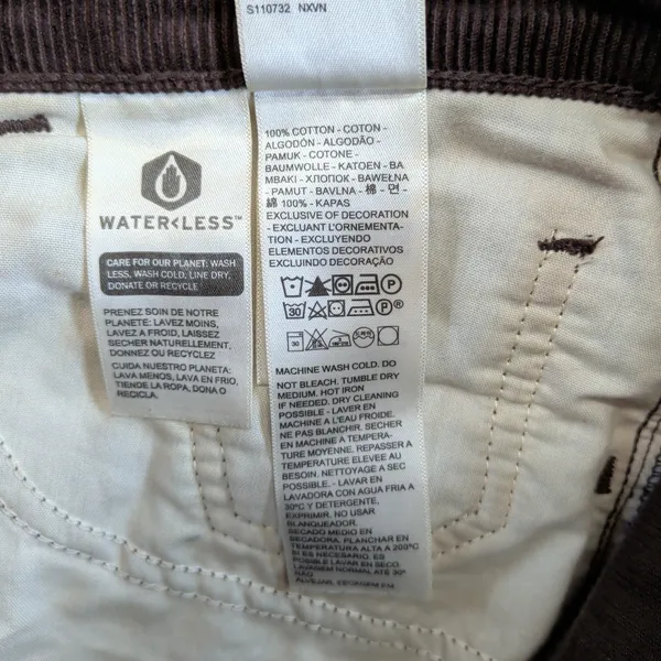 Levis Premium Middy Ankle Bootcut Corduroy‎ Pants Brown A5563-0004 Womens 28x29 - Image 5