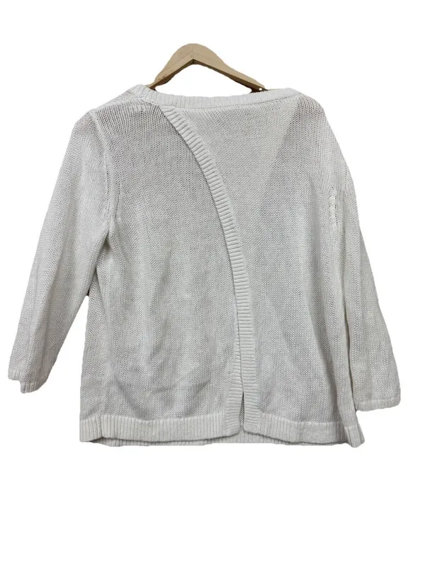 (RFB3) Banana Republic Womens XL Cream Open Back Sweater Crossover Knit Pullover - Image 7