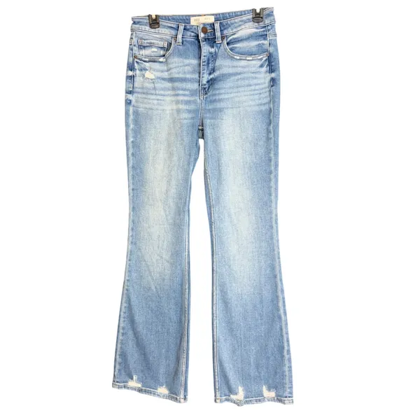 BKE Womens Size 28x32 Billie Slim Fit High Rise Bootcut Jeans Distressed Denim - Image 2