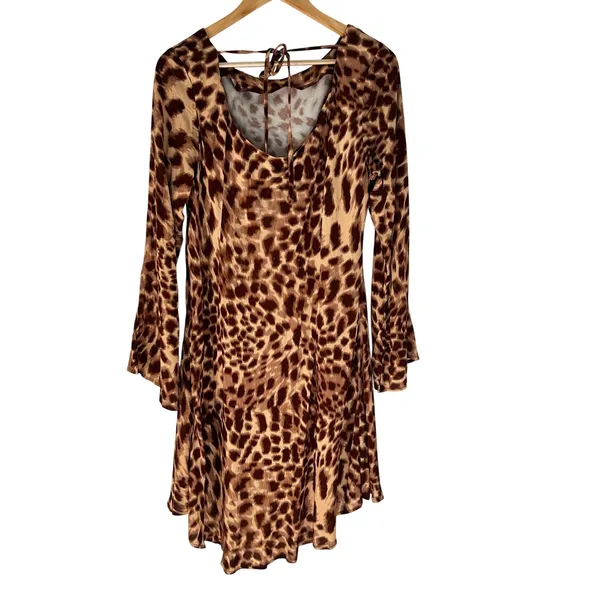 Princess Polly Halo Bias Mini Dress Leopard Animal Print Brown US 14 Curve NWT - Image 3