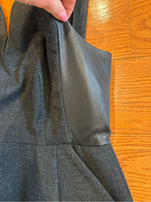 Madewell Sheath Dress Faux Leather Panel Size 12 Career Cocktail Minimalist - Image 3