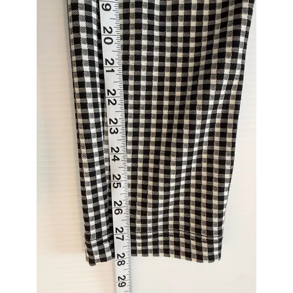 Maeve Anthropologie Gingham Check High‎ Rise Tapered Pants Black White Womens 10 - Image 7
