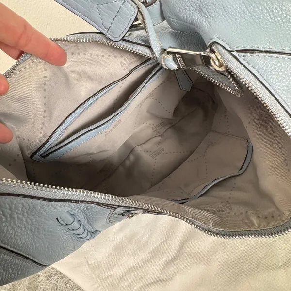 Aimee Kestenberg Tamitha Light Blue Pebbled Leather Hobo Shoulder Bag Festival - Image 10