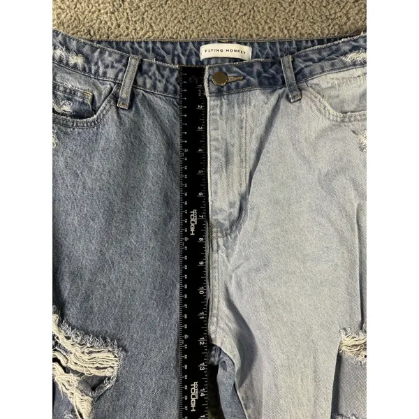 Vervet Flying‎ Monkey Jeans Women 31 Ultra High Rise Tapered Distressed Two Tone Leg - Image 4
