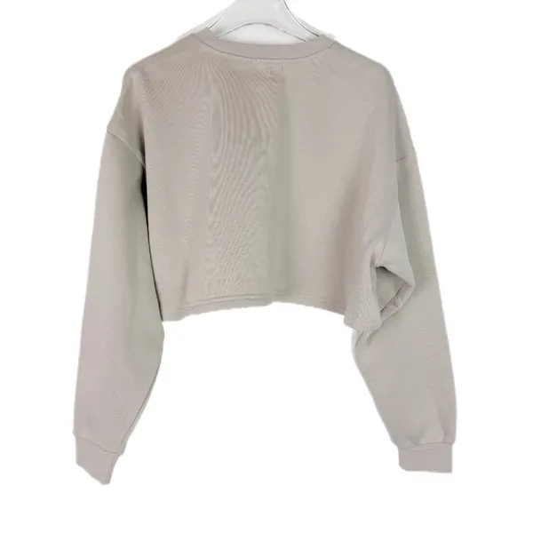 NWT IVL Collective Cropped Crewneck Sweatshirt Cotton Fleece Stone Size Medium M - Image 8