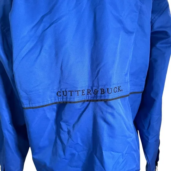 Cutter Buck Weather Tech Windbreaker Golf Jacket Women Blue Vented Piping Coat M - Image 8