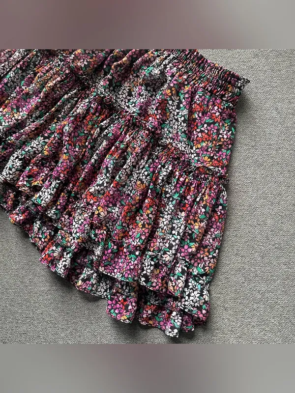 Misa Los Angeles Marion Mini Ruffled Skirt Small - Image 2