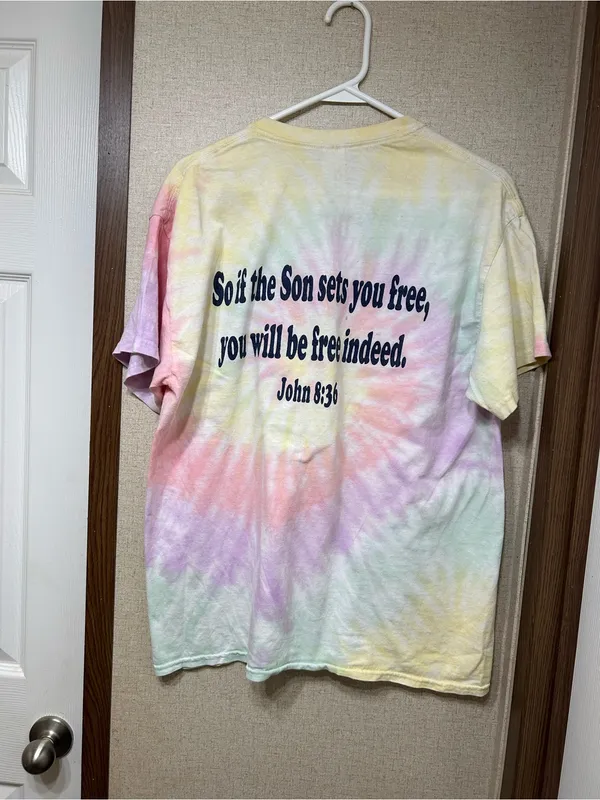 Unbranded Tie-Dye Pastel Swirl Short Sleeve Tee - Image 2