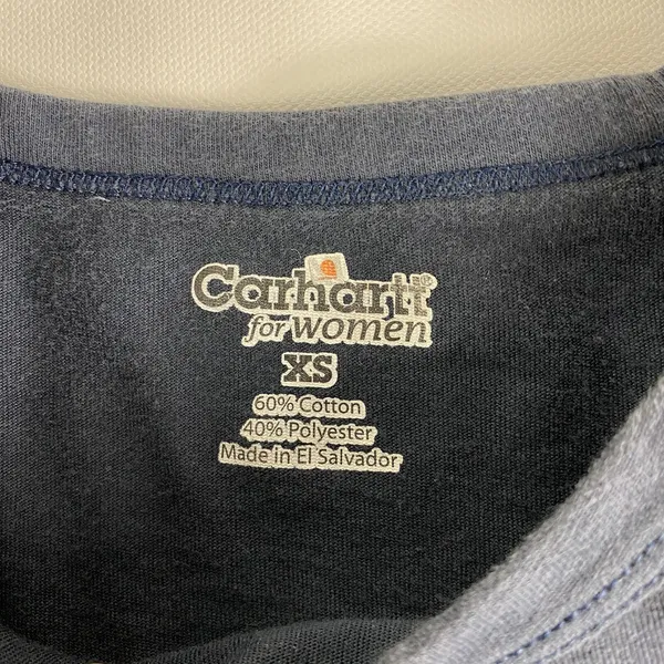 Carhartt For Women T-Shirt Size XS Blue Short Sleeve Stretch WK204 NVY - Image 4