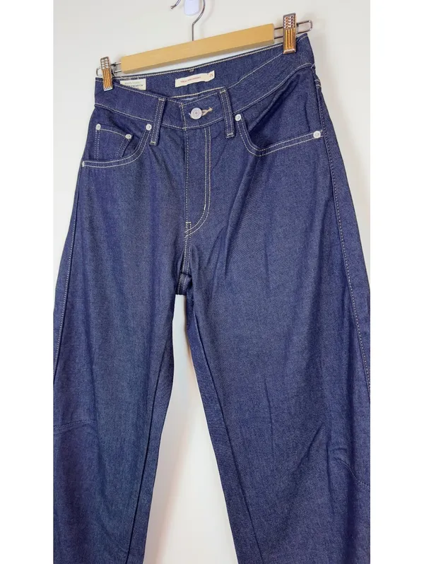 Levi’s Premium Baggy Dad Barrel Jeans Women 25x32 Dark Wash NWT 100% Cotton - Image 6