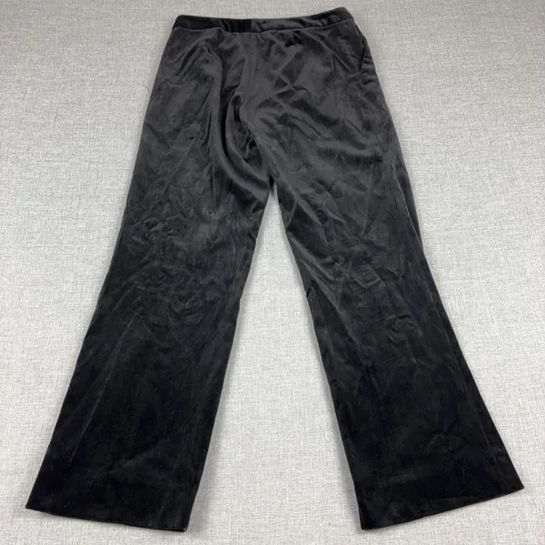 J McLaughlin Pants Womens 10 Black Velvet Dress Straight Leg Pockets Made USA - Image 9