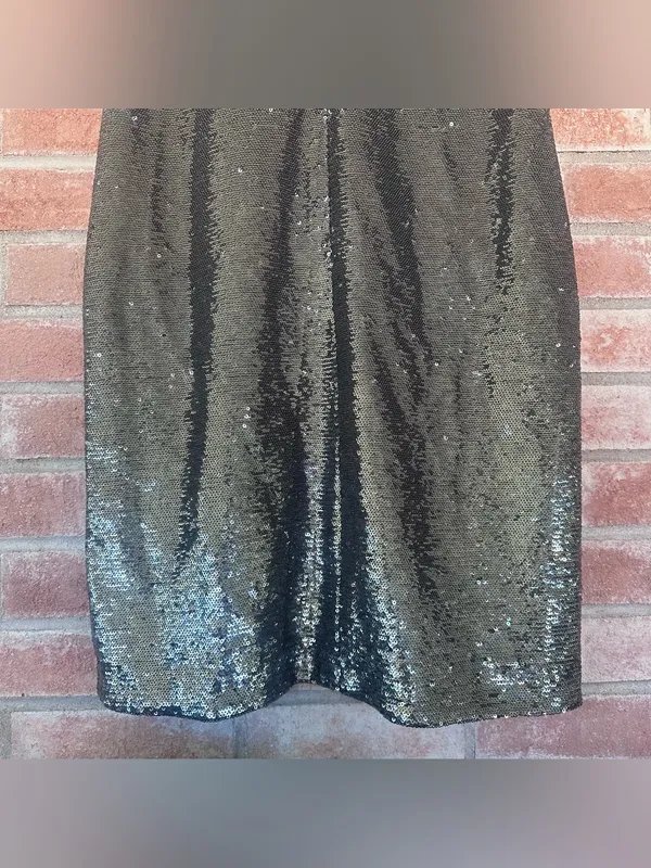 Lauren Ralph Lauren Sequin Shift Dress Women’s 8 Silver Black Party Eras Glam - Image 8