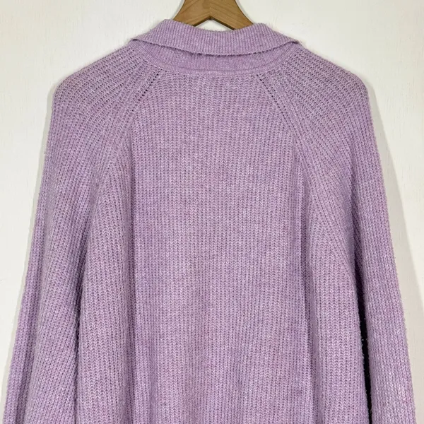 American Eagle Collared Sweater Womens Size Large Purple Knitted Pullover Preppy - Image 5