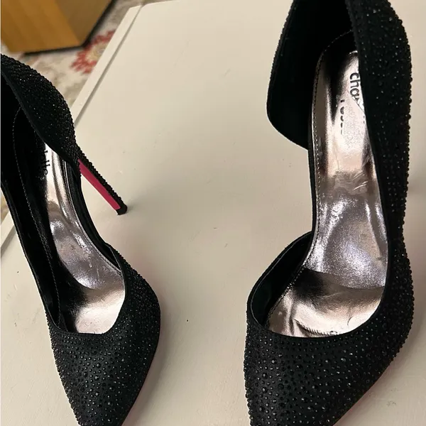Heels Chic Black and Pink Embellished Heels-charlotte russe/no flaws-clean! 9 - Image 7