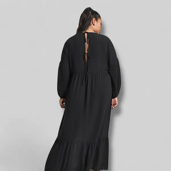 ASOS DESIGN Curve Black Tiered Midi Dress Size 16 NWT - Image 7
