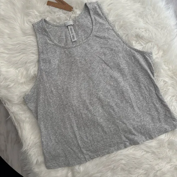 Skims Boyfriend Long Tank Light Heather Grey Size 4X - Image 3