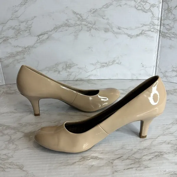 LifeStride Womens Parigi Pumps Beige Faux Leather Kitten Heels 8.5 M - Image 7