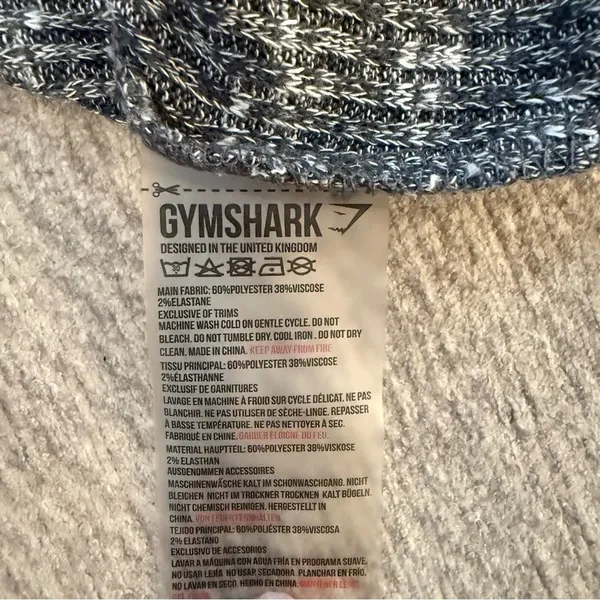 Gymshark Splounge Gray Ribbed Knit Racerback Crop Top Small - Image 5