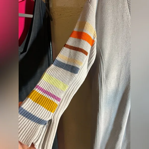 Anthropologie Daily Practice NWT multicolor Striped V-Neck Sweater dress, lovely - Image 2