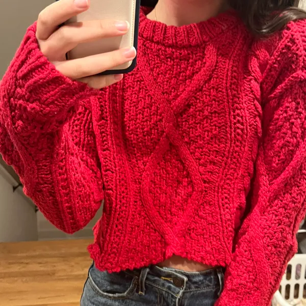 Free People Cutting Edge Cable Cropped Knit Sweater - Image 3