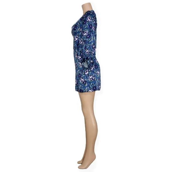 AMUR Steph Mini Dress, Azure Abstract Floral Print, 0 (US) - Image 10