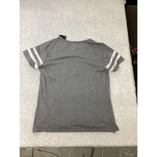 Majestic Atlanta Braves MLB‎ Womens Medium Gray V-Neck Graphic T-Shirt NWT - Image 3