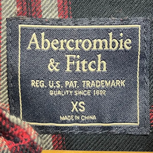 Abercrombie & Fitch Womens Soft Flannel Shirt Blue Red Plaid Long Sleeve XS‎ - Image 5