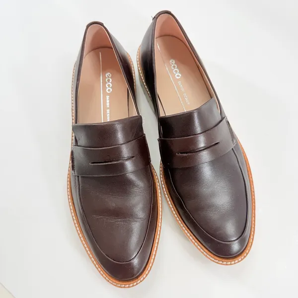 ECCO Women's Modern Tailored Penny Loafer Women's Size EU 37 US 6-6.5 IOB Coffee - Image 7