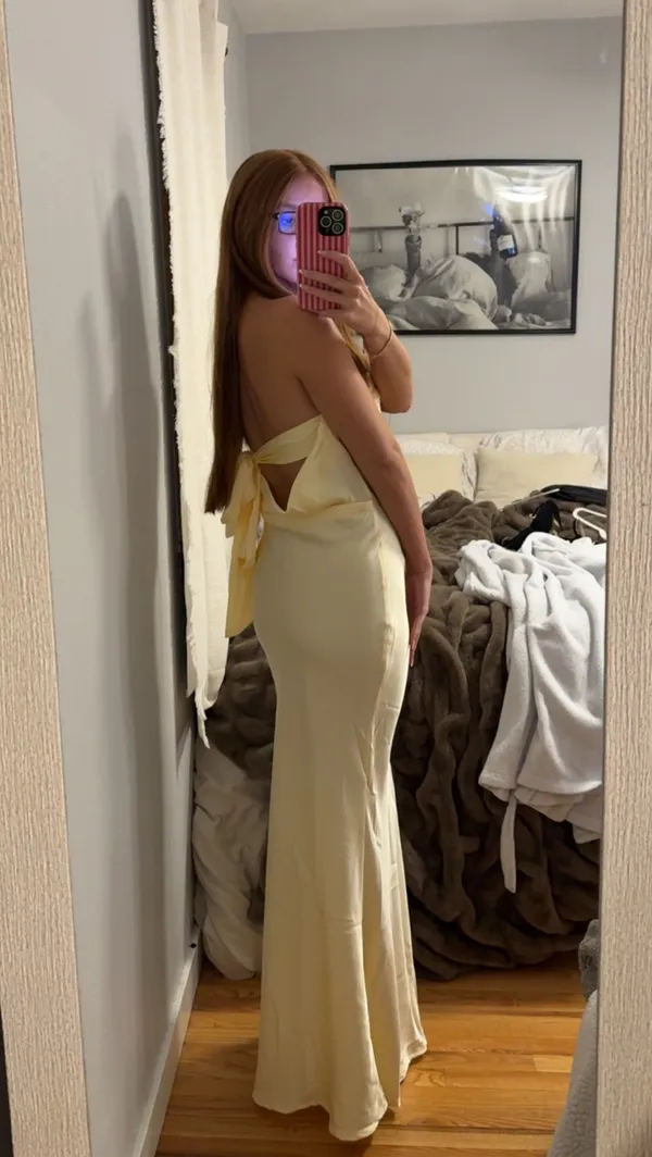 yellow wedding guest dress - Image 2