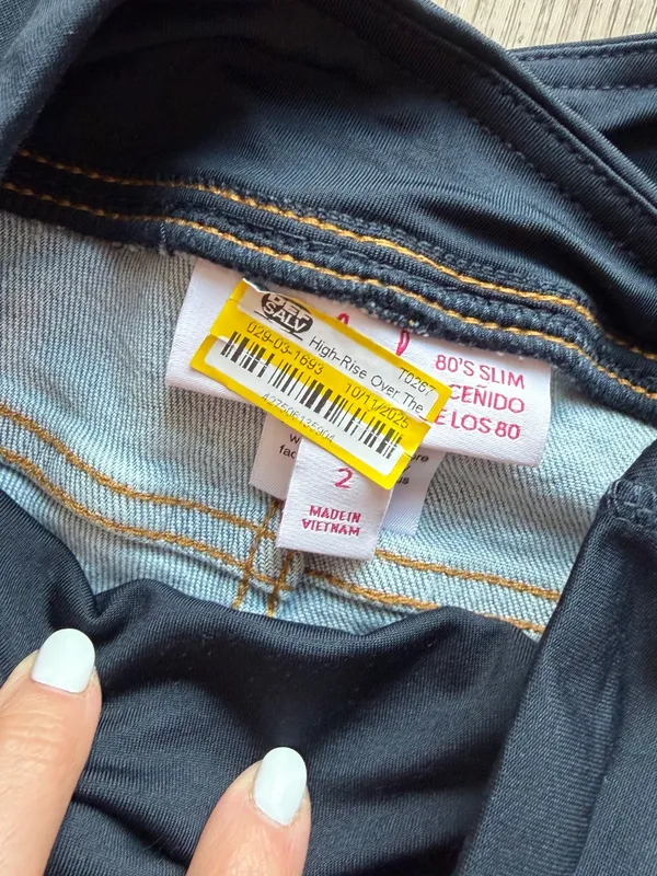 Light Blue‎ Maternity Jeans with Stretch Waistband - Image 2