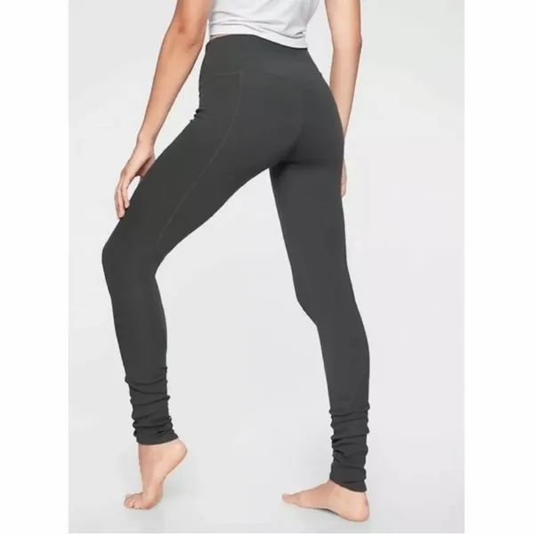 Athleta Elation Hybrid Tights Leggings Black Sz Small Ribbed High Rise - Image 2