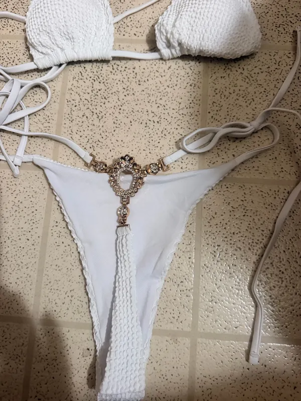 Two piece bikini with jeweled back White Size XS - Image 2
