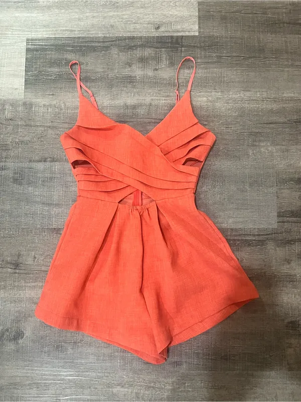 SELFIE LESLIE Pleated Crossover Romper - Image 2