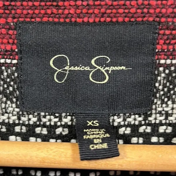 Jessica Simpson tweed asymmetrical blazer jacket - Image 2