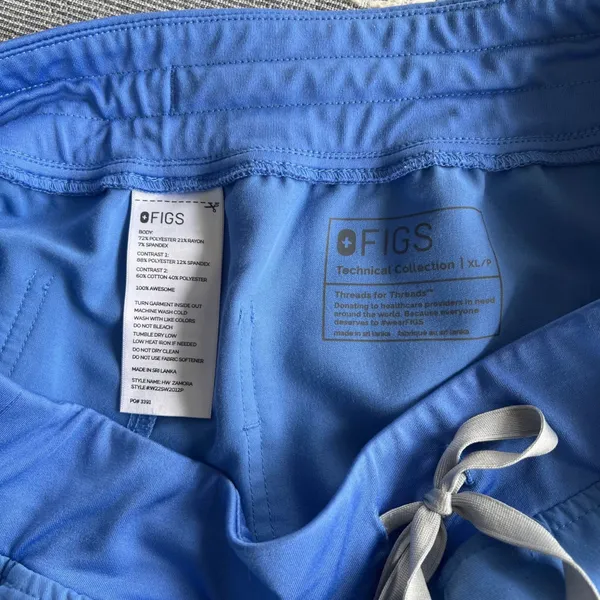 Figs High Waisted Zamora Joggers Sz XLP Ceil Blue Hospital Uniform Nurse Medical - Image 6