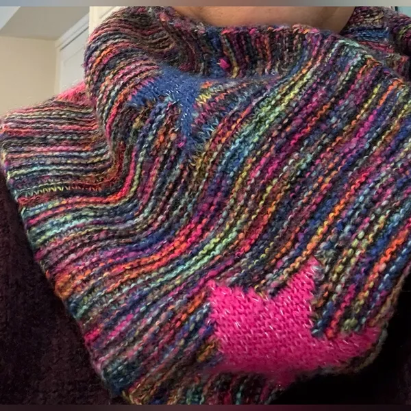 Betsey Johnson Colorful Knit neckwarmer/ Scarf - Image 5