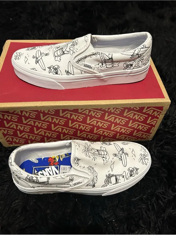 VANS white u-color u-paint slip on shoes sneakers women’s 7 new - Image 8
