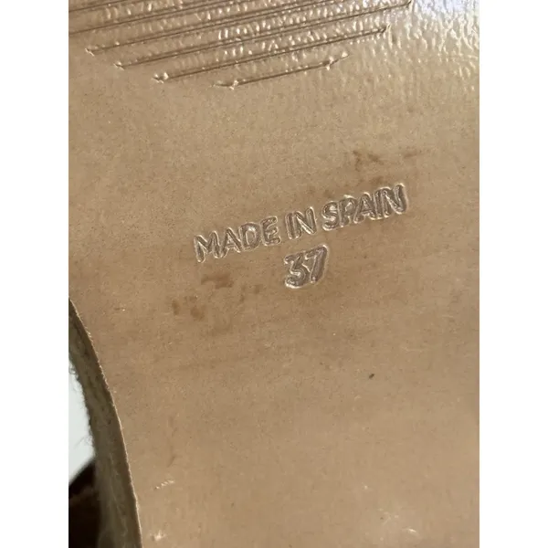 Toni Pons Atenes Platform Block Heel Espadrille Sandal Size 37 Beige Tan NWOT - Image 6