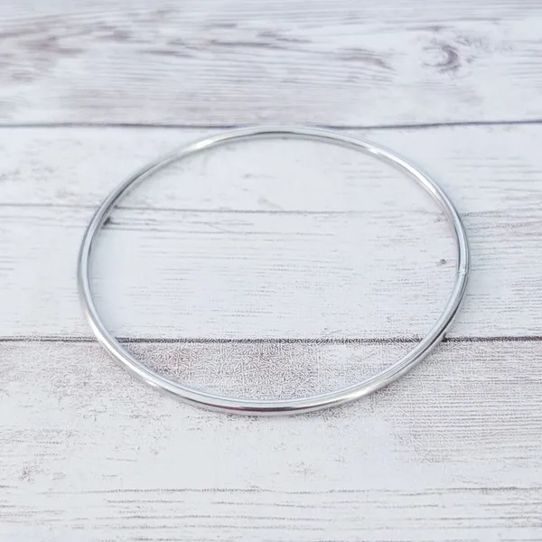 Vintage Bracelet Simple Silver Tone 8.5" - Image 6