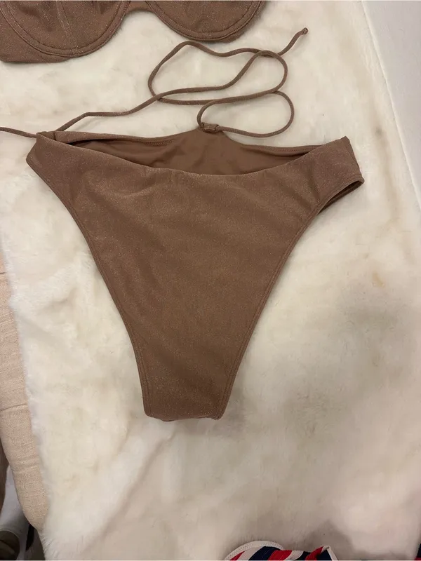 Abercrombie & Fitch swim suit metallic Sparkle Brown Underwire Bikini Set Size m - Image 4