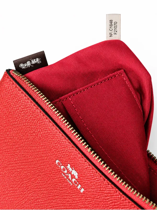 Coach Red Leather Wristlet with Logo - Image 5