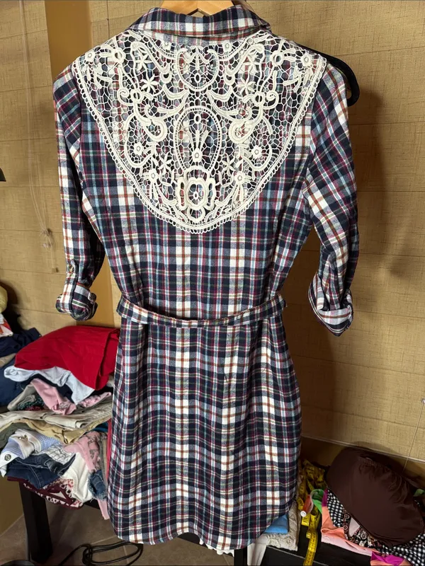 Grace & Lace Favorite Button Up Plaid Dress Size XS - Image 9