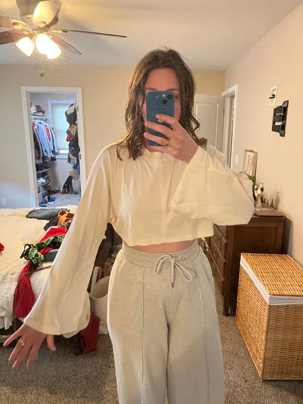 lululemon athletica Cream Cropped Long-Sleeve Top - Image 2