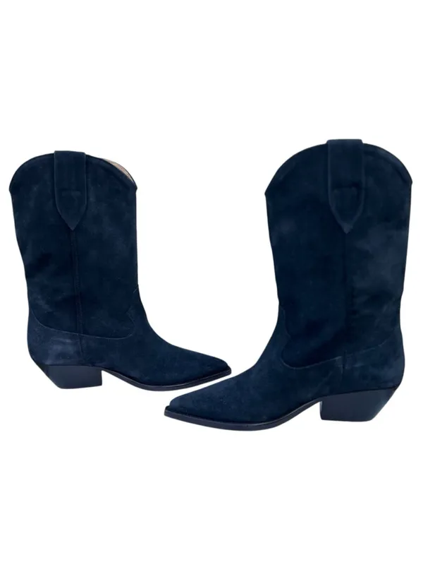 Isabel Marant Duerto 35MM Velvet Calf Leather Suede Cowboy Boots Size EU 36 US 6 - Image 4