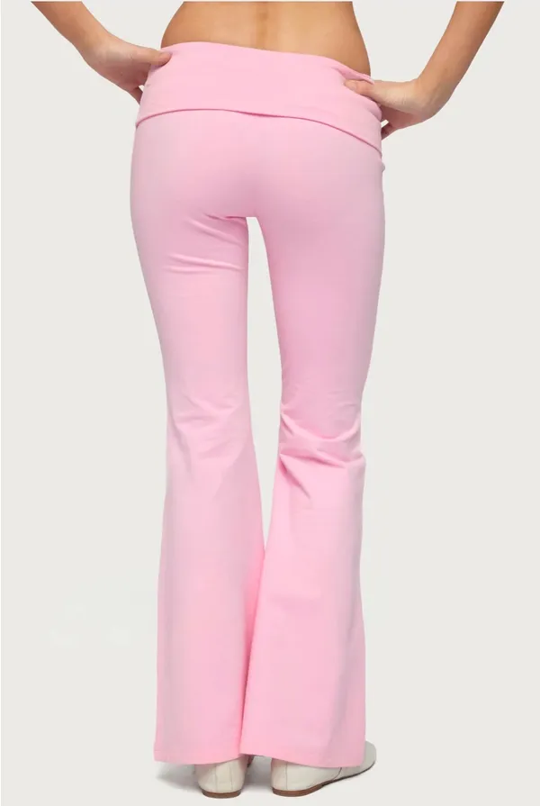Edikted Naomi Flare Leggings Foldover - Image 2