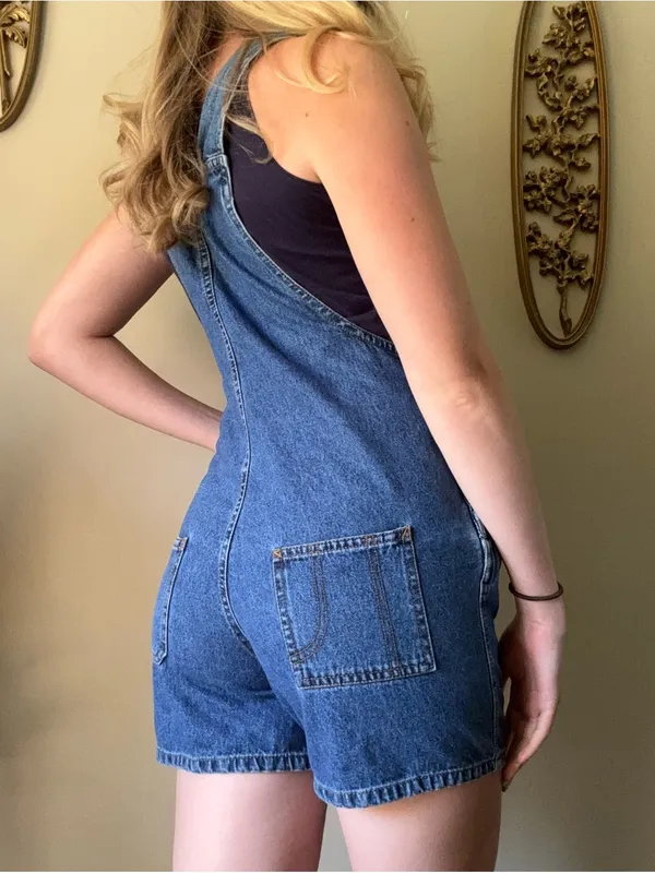 Northcrest Dark Blue Denim Overalls with Front Zip - Image 6