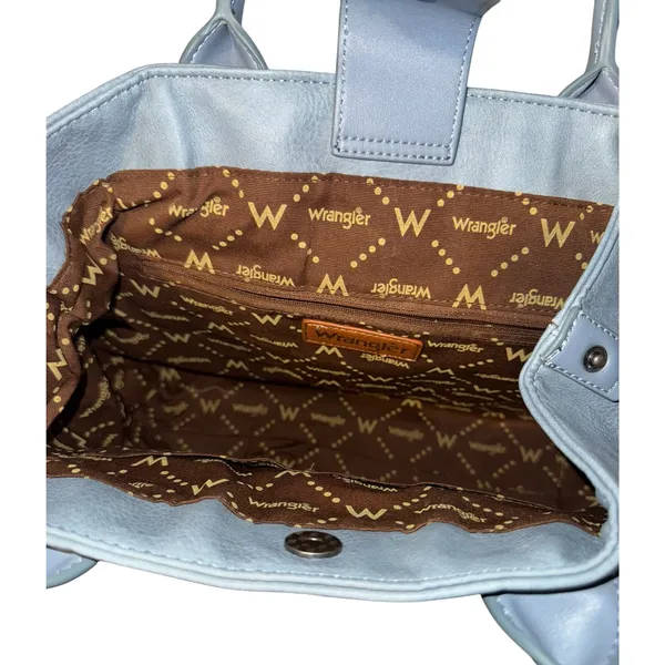 NWOT Wrangler Carry All Aztec Expandable Tote Crossbody‎ Color Jean Boho Western - Image 7