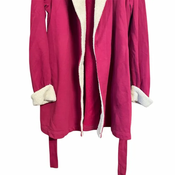 Victorias Secret VS Womens Sz L Robe Plush Fleece Pockets Tie Waist VTG Y2K - Image 3