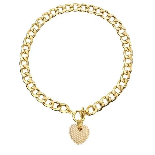 NWT Vera by New York bold chain and faux pearl heart choker - Image 2